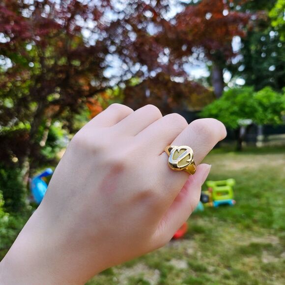 ULTRA RARE Vintage Tiffany & Co 18k Gold Flip Signet Ring OOAK Reversible Design - Picture 4 of 15